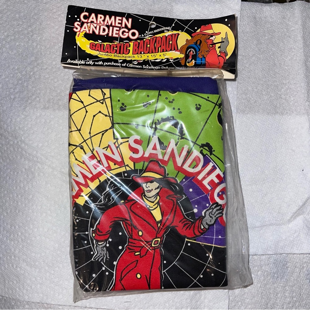 Mint Unopened Vintage 1993 Galactic Carmen San Diego Backpack